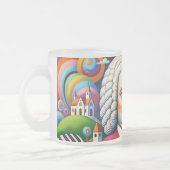 Johann Sebastian Bach: portret in een modern schil Matglas Koffiemok (Links)