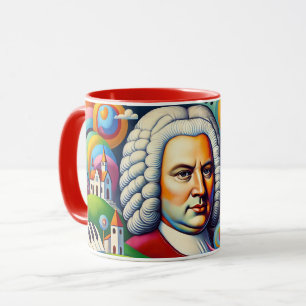 Johann Sebastian Bach: portret in een modern schil Mok