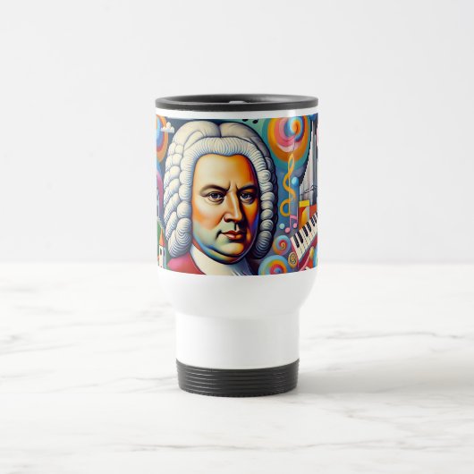 Johann Sebastian Bach: portret in een modern schil Reisbeker (Center)