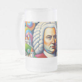 Johann Sebastian Bach: portret in een moderne schi Matglas Bierpul
