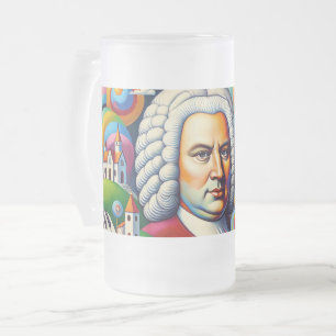 Johann Sebastian Bach: portret in een moderne schi Matglas Bierpul