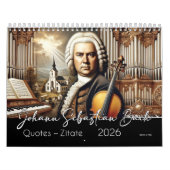 Johann Sebastian Bach Quotes en portretten 2026 Kalender (Hoes)