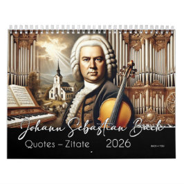 Johann Sebastian Bach Quotes en portretten 2026 Kalender