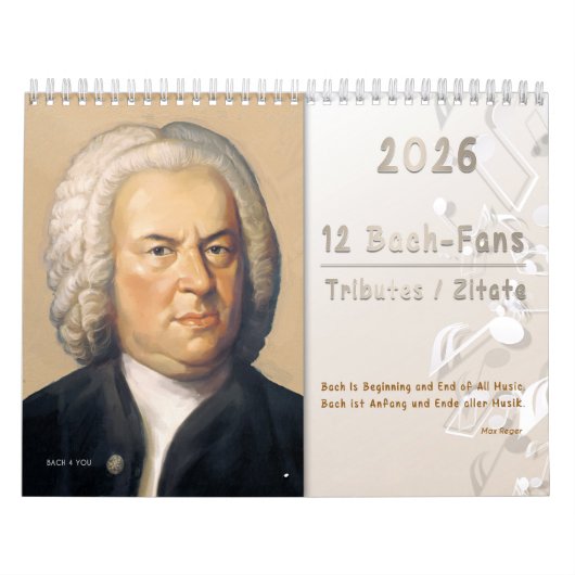 Johann Sebastian Bach - Quotes/Tributes, 2026 Kalender (Hoes)