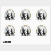 Johann Sebastian Bach Ronde Sticker (Vel)