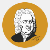 Johann Sebastian Bach Ronde Sticker (Voorkant)