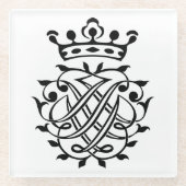 Johann Sebastian Bach Seal Crest Monogram Insignia Glazen Onderzetter (Voorkant)