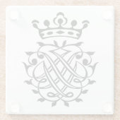 Johann Sebastian Bach Seal Crest Monogram Insignia Glazen Onderzetter (Achterkant)