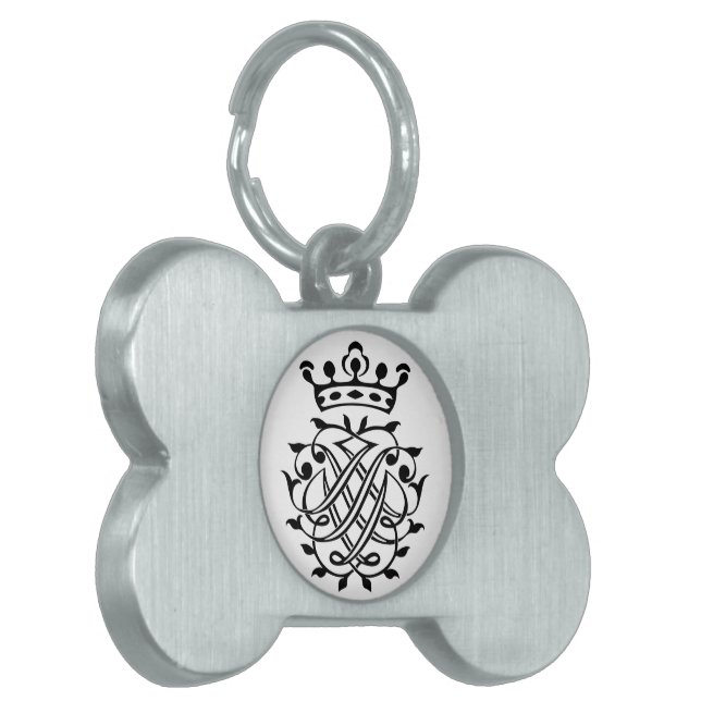Johann Sebastian Bach Seal Crest Monogram Insignia Huisdieren Naamplaatje (Voorkant Links)