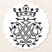 Johann Sebastian Bach Seal Crest Monogram Insignia Kartonnen Onderzetters (Voorkant)