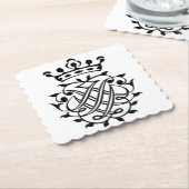 Johann Sebastian Bach Seal Crest Monogram Insignia Kartonnen Onderzetters (Gebogen)
