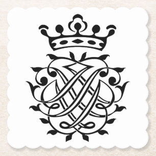 Johann Sebastian Bach Seal Crest Monogram Insignia Kartonnen Onderzetters