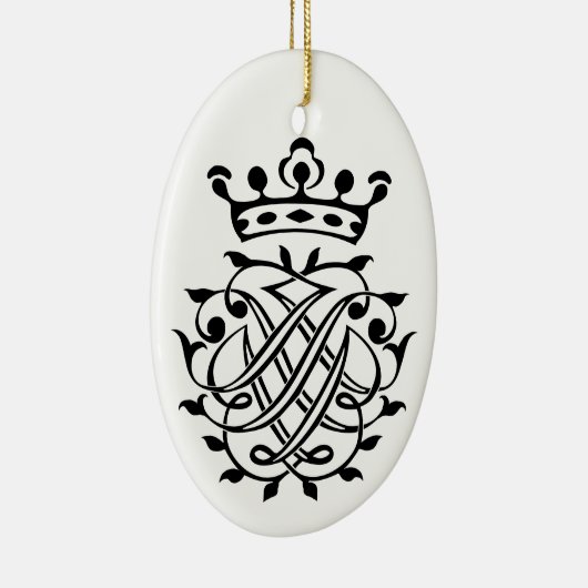 Johann Sebastian Bach Seal Crest Monogram Insignia Keramisch Ornament (Rechts)