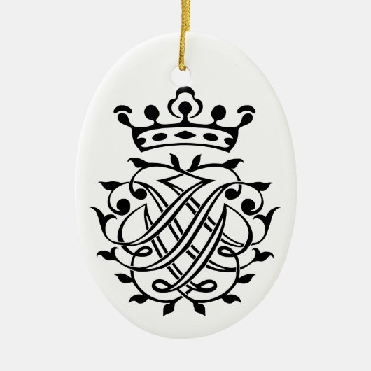 Johann Sebastian Bach Seal Crest Monogram Insignia Keramisch Ornament (Voorkant)