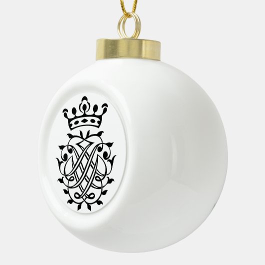 Johann Sebastian Bach Seal Crest Monogram Insignia Keramische Bal Ornament (Rechts)