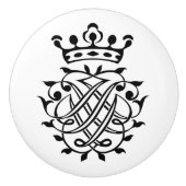 Johann Sebastian Bach Seal Crest Monogram Insignia Keramische Knop (Voorkant)