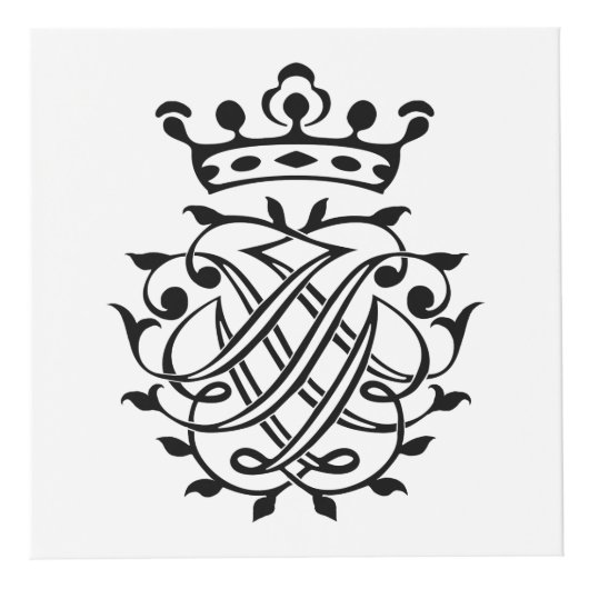 Johann Sebastian Bach Seal Crest Monogram Insignia Kubus (Voorkant)