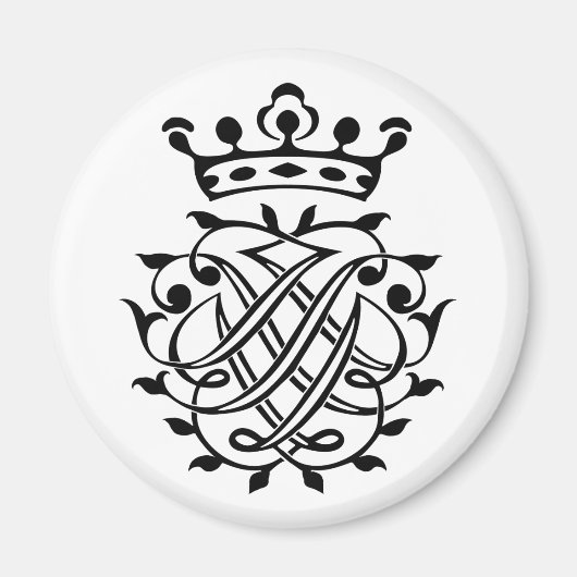 Johann Sebastian Bach Seal Crest Monogram Insignia Magneet (Voorkant)