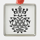 Johann Sebastian Bach Seal Crest Monogram Insignia Metalen Ornament (Voorkant)