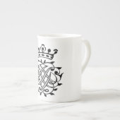 Johann Sebastian Bach Seal Crest Monogram Insignia Porselein Kop (Voorkant rechts)