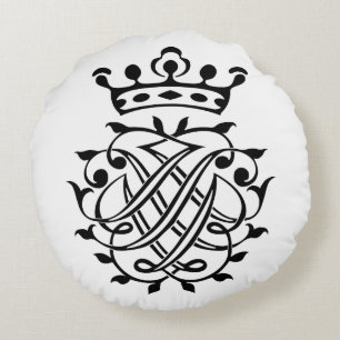 Johann Sebastian Bach Seal Crest Monogram Insignia Rond Kussen
