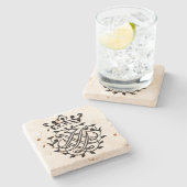 Johann Sebastian Bach Seal Crest Monogram Insignia Stenen Onderzetter (Zijkant)