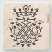 Johann Sebastian Bach Seal Crest Monogram Insignia Stenen Onderzetter (Voorkant)