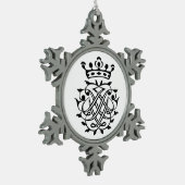 Johann Sebastian Bach Seal Crest Monogram Insignia Tin Sneeuwvlok Ornament (Links)