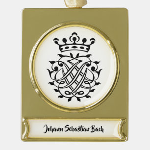 Johann Sebastian Bach Seal Crest Monogram Insignia Verguld Banner Ornament