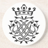 Johann Sebastian Bach Seal Crest Monogram Insignia Zandsteen Onderzetter (Voorkant)