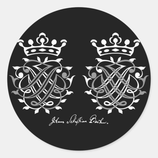 Johann Sebastian Bach Siegel Ronde Sticker (Voorkant)