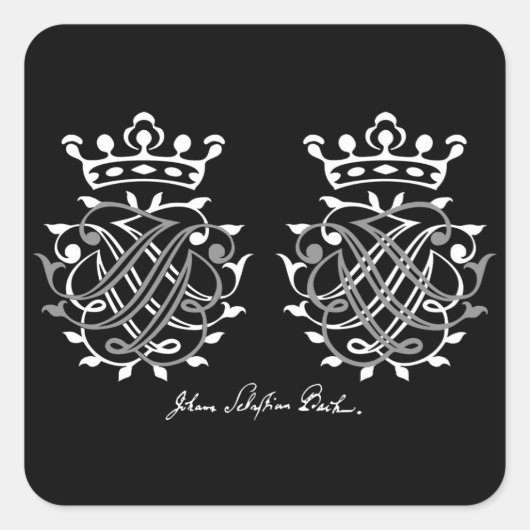 Johann Sebastian Bach Siegel Vierkante Sticker (Voorkant)