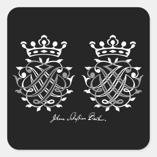 Johann Sebastian Bach Siegel Vierkante Sticker (Voorkant)