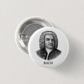 Johann Sebastian Bach, zwart Ronde Button 3,2 Cm (Voorkant /achterkant)