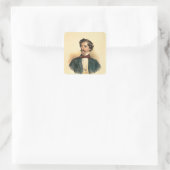 Johann Strauss de Ouder Vierkante Sticker (Tas)