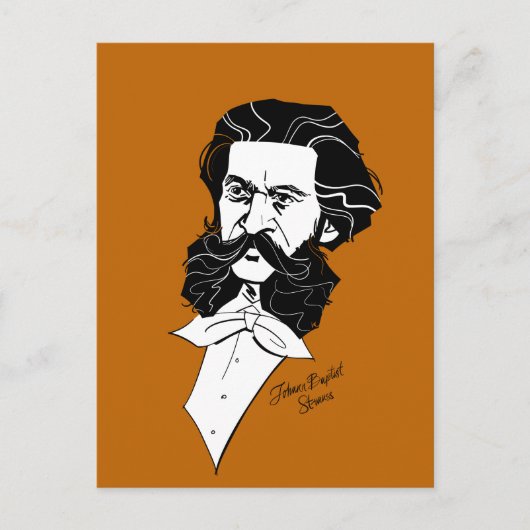 Johann Strauss Jr. Briefkaart (Voorkant)