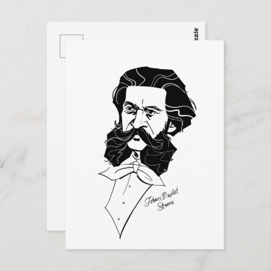 Johann Strauss Jr. Briefkaart (Voorkant / Achterkant)