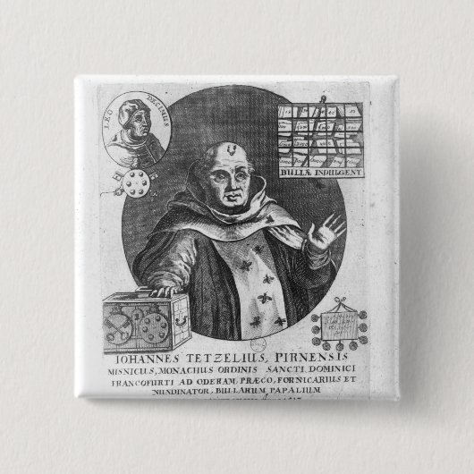 Johann Tetzel Vierkante Button 5,1 Cm (Voorkant)