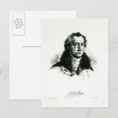 Johann Wolfgang Goethe gegraveerd door Delacroix Briefkaart (Voorkant / Achterkant)