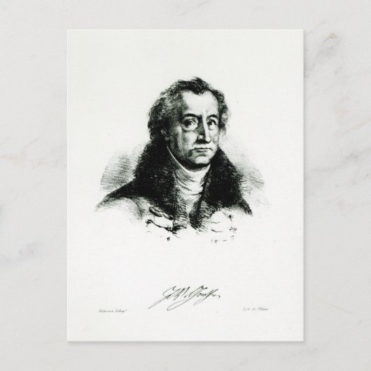 Johann Wolfgang Goethe gegraveerd door Delacroix Briefkaart (Voorkant)