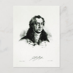 Johann Wolfgang Goethe gegraveerd door Delacroix Briefkaart