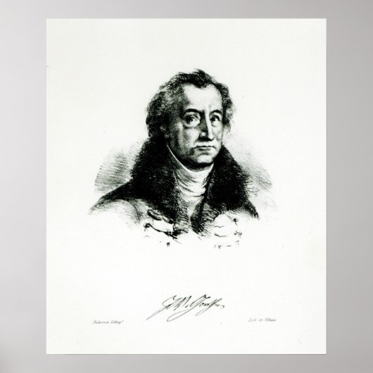Johann Wolfgang Goethe gegraveerd door Delacroix Poster (Voorkant)