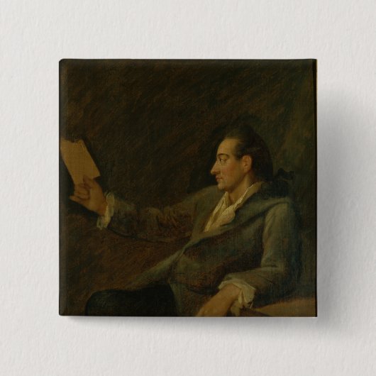 Johann Wolfgang von Goethe, 1775 Vierkante Button 5,1 Cm (Voorkant)
