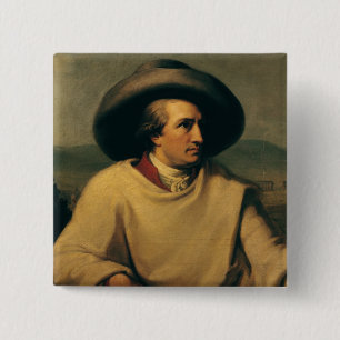Johann Wolfgang von Goethe Vierkante Button 5,1 Cm
