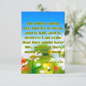 Johannes 10:10 KJV Bijbel Schrift Pic Groet Kaart (Staand voorkant)