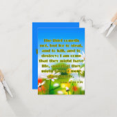 Johannes 10:10 KJV Bijbel Schrift Pic Groet Kaart (Voorkant / Achterkant in situ)