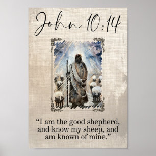 Johannes 10:14 Jezus Met Schapen Schriftuur Muur K Poster