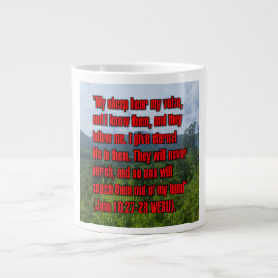 Johannes 10:27-28 WEBU Mug Grote Koffiekop