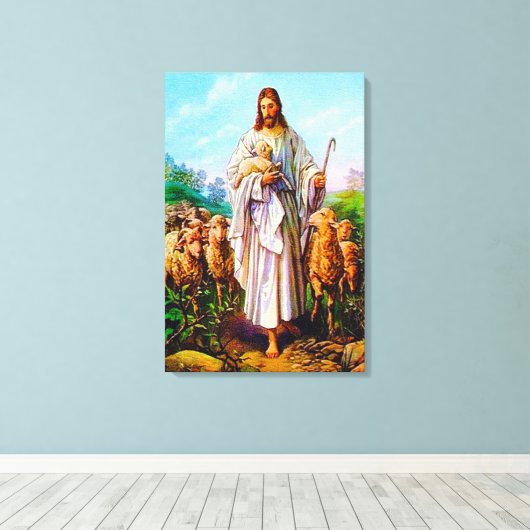 Johannes 10:7-21 Ik ben de Goede Herder Canvas (Insitu (Houten vloer))