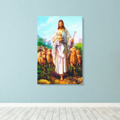 Johannes 10:7-21 Ik ben de Goede Herder Canvas Afdruk (Insitu (Houten vloer))